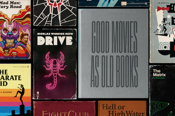 Graphic project by Matt Stevens: Good Movies as old Books.