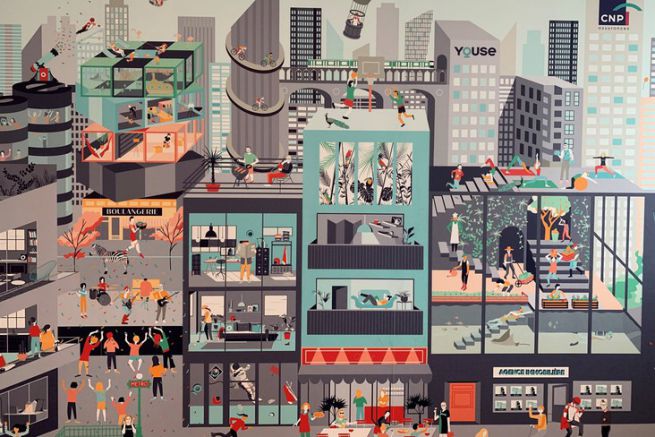 Youse City mural from the Parégrine workshop