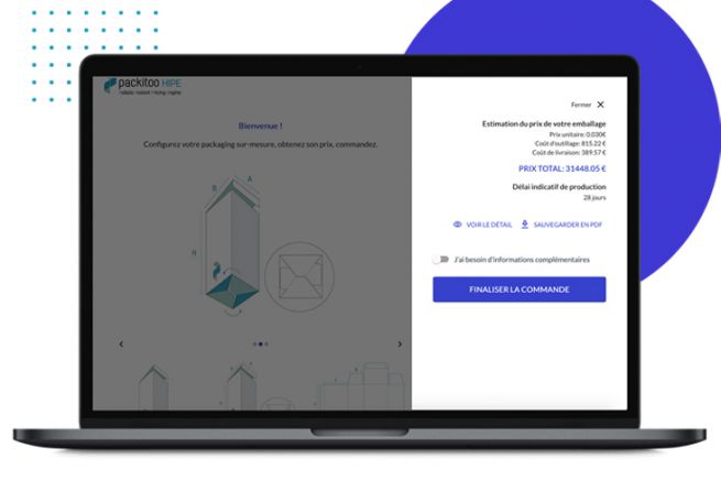 Packitoo's HIPE quotation software simplifies the whole process of selling custom packaging