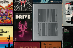 Graphic project by Matt Stevens: Good Movies as old Books.