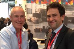 On the left, Mike Burton, Managing Director of ABG, and Isidore Leiser, CEO of Stratus Packaging.