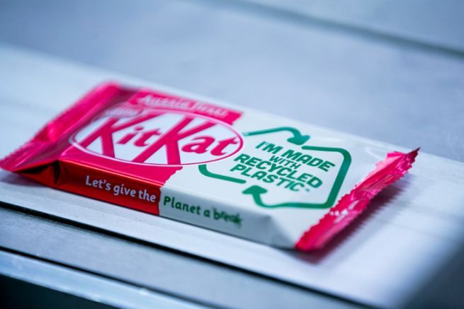Nestlé unveils a prototype of a recycled soft plastic package for Kit Kat