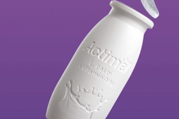 Actimel bottle takes off its label for better recycling