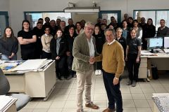 L to R: Eric Groshens, founder of Inessens, and Jean Fran�ois Aertgeets, founder of Sanglier Packaging.