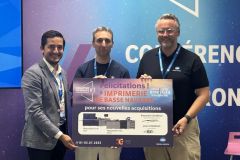 Jonathan Leyva, CEO of Konica Minolta Business Solutions France, Alexandre Couvreux, manager of Imprimerie Basse Navarre and