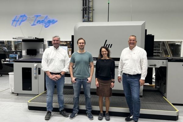 Stephan Hartmann (HP), Thomas Kampke (Ravensburger digital production manager), Jeanette Volk (HP) and Kai Linsner (direct